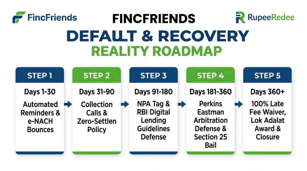 Finc Friends and RupeeRedee loan default timeline, legal defense, and resolution roadmap