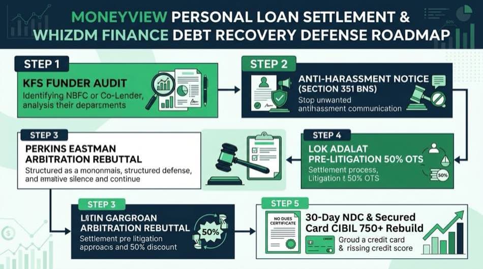 Moneyview loan settlement and Whizdm Finance recovery defense 5-stage strategic roadmap