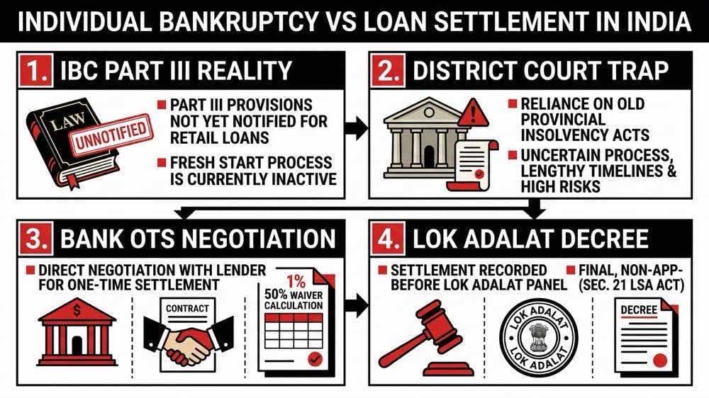 Individual Bankruptcy vs Loan Settlement Roadmap in India