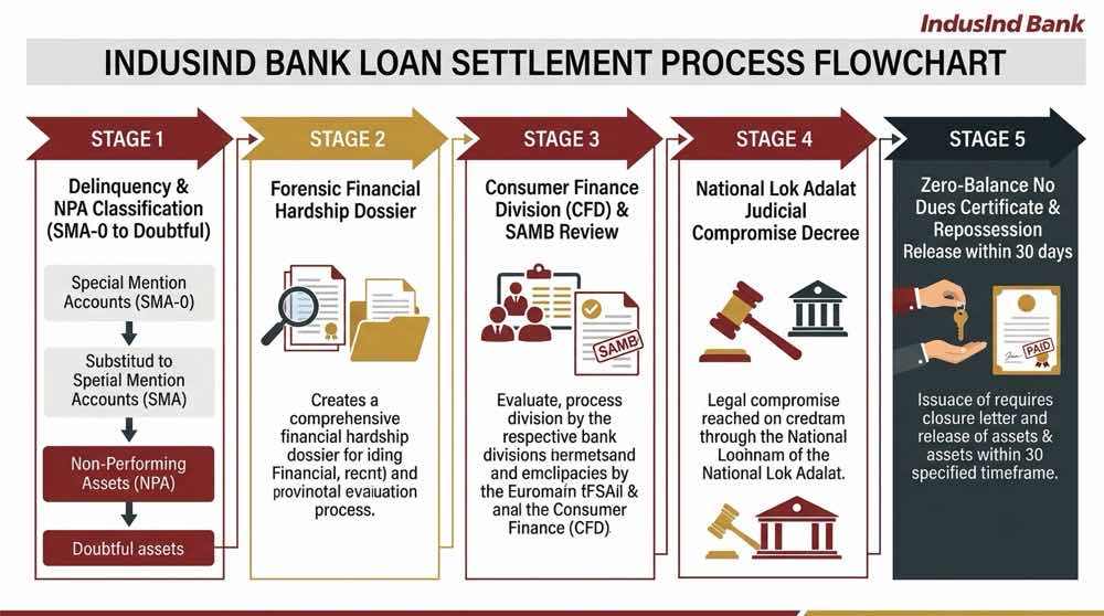 IndusInd Bank Loan Settlement Process, CFD Escalation and Compromise Workflow